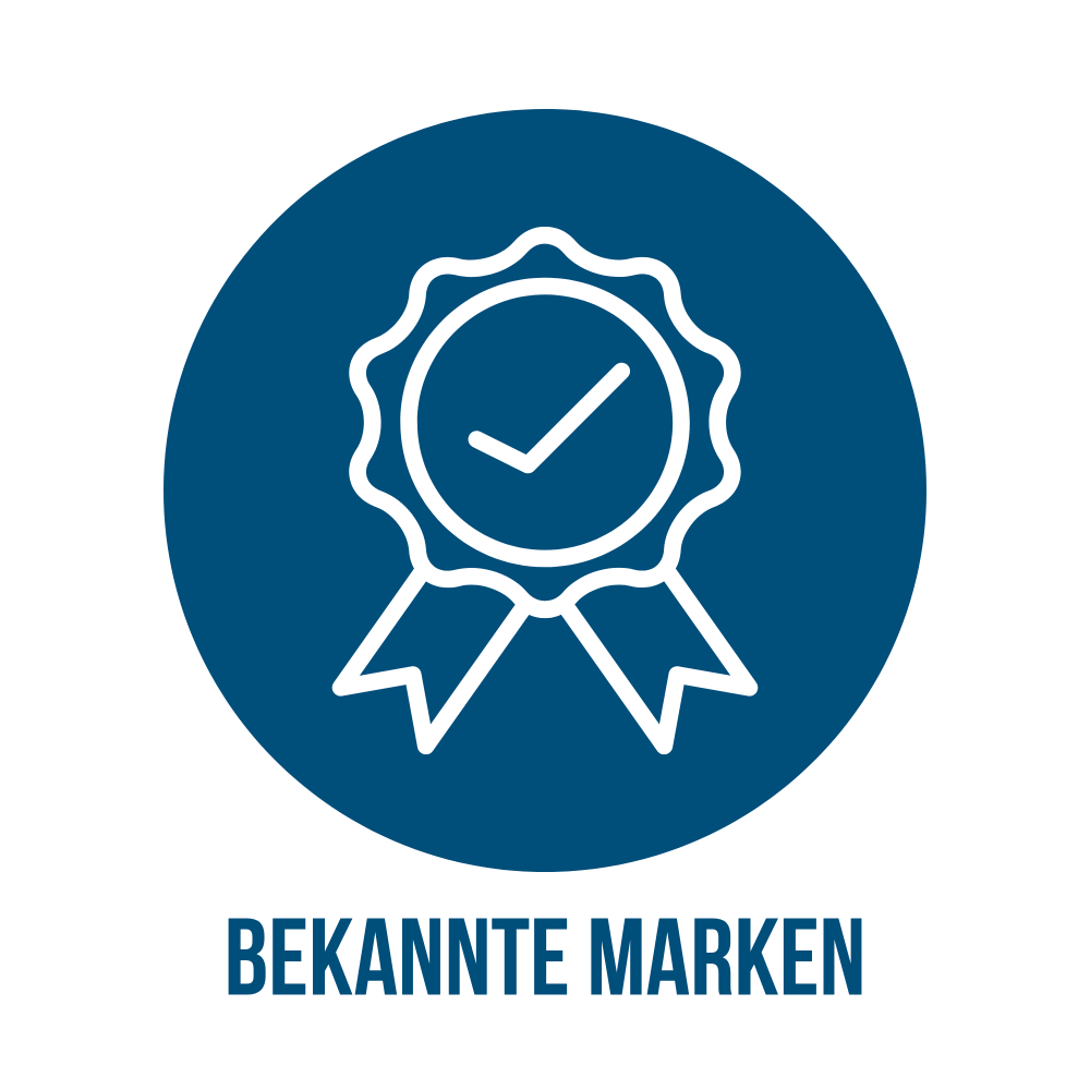 trust badge haken mit bekannten marken