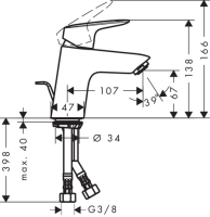 hansgrohe Logis Einhebel-Waschtischmischer 70 Chrom 71070000