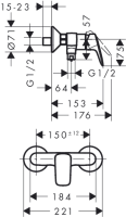 hansgrohe Logis Brausemischer Aufputz 71600000