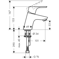 hansgrohe Focus Einhebel-Waschtischmischer 70 Push-Open...