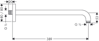hansgrohe Brausearm 390 mm Chrom 27446000