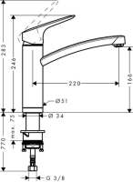hansgrohe Logis Spültischmischer Schwenkauslauf...