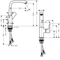 hansgrohe Metris Einhebel-Waschtischmischer 230 mit...