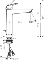 hansgrohe Logis Einhebel-Waschtischmischer 190 mit...