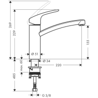 hansgrohe Focus M41 Einhebel-Küchenmischer 160,...