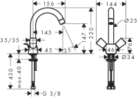 hansgrohe Logis 2-Griff Waschtischmischer 150 mit...