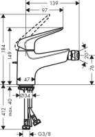 hansgrohe Bidetmischer 70 Novus Chrom 71142000