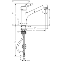 hansgrohe Talis M52 Einhebel-Küchenmischer 170,...