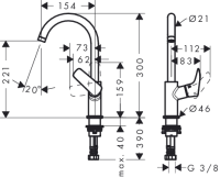 hansgrohe Logis Einhebel-Waschtischmischer 210 mit...
