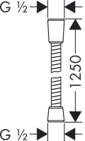 hansgrohe Sensoflex Brauseschlauch 125 cm, Chrom 28132000