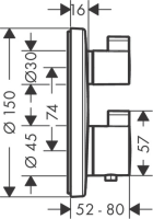 hansgrohe Ecostat S Thermostat Unterputz für 1...