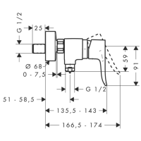 hansgrohe Metris Einhebel-Brausemischer Aufputz 31680000