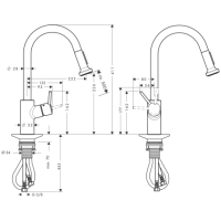hansgrohe Talis M52 Einhebel-Küchenmischer 220,...