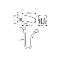 hansgrohe Brausenhalter Porter E, Chrom mit intergriertem...