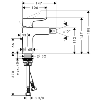 hansgrohe Metris Einhebel-Bidetmischer mit...