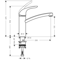 hansgrohe Focus M41 Einhebel-Küchenmischer E, 160,...
