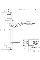 hansgrohe Raindance Select S Brausesystem Aufputz 150 mit...