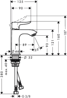 hansgrohe Metris Einhebel-Waschtischmischer 100 für...