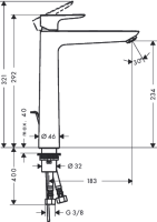 hansgrohe Talis E Einhebel-Waschtischmischer 240 mit...