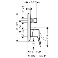 hansgrohe Metris Einhebel-Wannenmischer Unterputz Classic...
