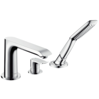 hansgrohe Metris 3-Loch Einhebel-Wannenrandmischer, Chrom...