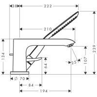 hansgrohe Metris 3-Loch Einhebel-Wannenrandmischer, Chrom...