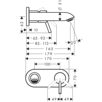 hansgrohe Talis S2 Wandwaschtischarmatur kurzer Auslauf...