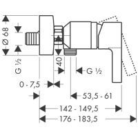 hansgrohe Metris S Einhebel-Brausemischer Aufputz 31660000
