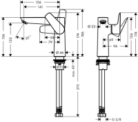 hansgrohe Talis E Einhebel-Waschtischmischer 150 ohne...