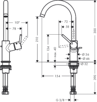 hansgrohe Talis S2 Einhebel-Waschtischmischer 210 mit...