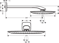 hansgrohe PuraVida Kopfbrause 400 1jet mit Brausearm,...