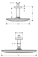 hansgrohe PuraVida Kopfbrause 400 1jet mit...