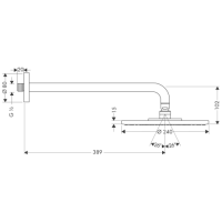 hansgrohe Raindance S Kopfbrause 240 1jet mit Brausearm,...