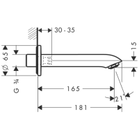 hansgrohe Metris Wanneneinlauf, Chrom 31494000