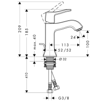 hansgrohe Metris Einhebel-Waschtischmischer 100 Classic,...