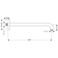 hansgrohe Brausearm 389 mm Chrom 27413000