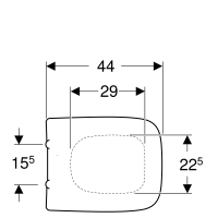 GEBERIT / Renova Plan WC-Sitz, eckiges Design, weiß, Befestigung von unten 572110000