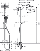 hansgrohe Crometta E Showerpipe 240 1jet mit Thermostat,...
