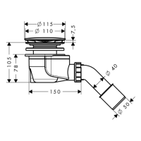 hansgrohe Staro Komplettset Ablaufgarnitur 90, Chrom...