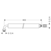 hansgrohe flexibles Anschlussrohr 3/4 800 mm für...