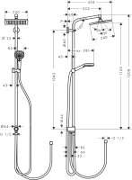 hansgrohe Crometta E Showerpipe 240 1jet EcoSmart 9 l/min...