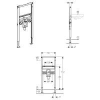 GEBERIT Duofix Element für Waschtisch, 112 cm,...