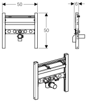 GEBERIT Duofix Traversenelement für Waschtisch, Standarmatur  111.464.00.1