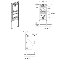 GEBERIT Duofix Element für Urinal, 112 - 130 cm,...