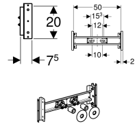GEBERIT Duofix Traverse für Wandarmatur AP, variabel...