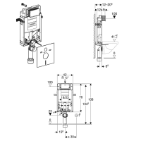 GEBERIT Kombifix Element für Wand-WC, 108 cm, mit...