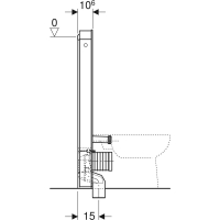 GEBERIT Monolith Sanitärmodul für Stand-WC, 101 cm, mit P-Anschlussbogen, Wasseranschluss seitlich schwarz  131.003.SJ.5
