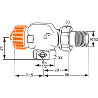 HEIMEIER Thermostatventil Eclipse DN15(1/2) Axialform...