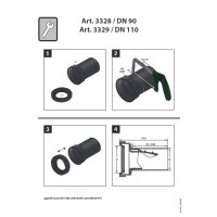 HAAS® Fremdeinspülstopp, verschweißbar, mit normgerechter Einschubtiefe von 35 mm, DN 90, 3328