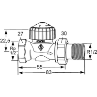 HEIMEIER Thermostativentil 1/2" Durchgang CALYPSO,...